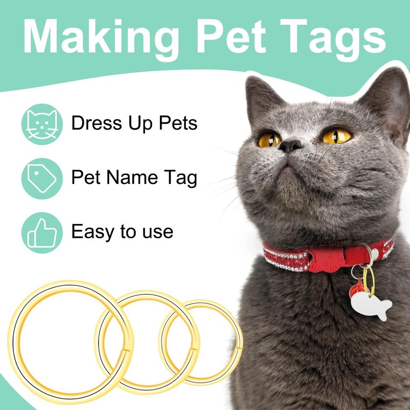 ManTangSun 1/2" 300 PCS Gold Small Key Rings, Double Loops Split Rings Jewelry Making Metal Mini Key Ring for Keychian, Pet Collar Tag, Luggage Tag DIY Craft Hardware - Image 4